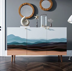 заказать Комод "Berber" три дверки 11 принт арт BB01/Print_11 в интернет-магазине