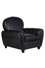 купить Кресло кожаное широкое Flog черное в интернет-магазине