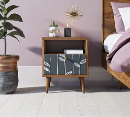 фото Тумбочка "Berber" с одним ящиком 18 принт арт BB06/Print_18, разноцветная в интерьере