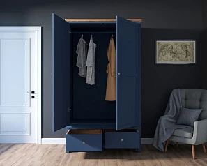 купить красивые Шкаф двухстворчатый в стиле Кантри "Jules Verne" с ящиками арт JV28ETGB