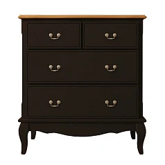 Черный комод "Leontina"  (4 ящика) арт ST9335BLK в интерьере