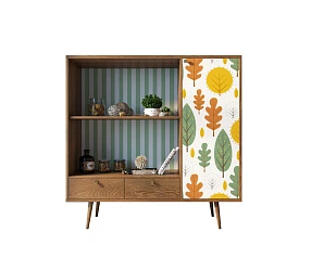 Стеллаж с нишей "Berber" принт 30 арт BB28/Print_30 в интерьере