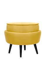 Пуф Pearl Adorn Yellow на черных ножках