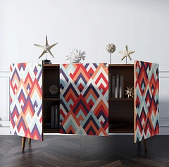фото Комод "Berber" три дверки 2 принт арт BB01/Print_02 в интерьере