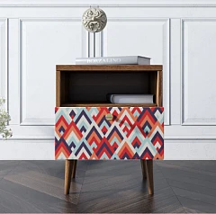 Тумбочка "Berber" с одним ящиком 2 принт арт BB06/Print_02, разноцветная на заказ в интернет-магазине