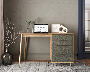 заказать Стол рабочий "Line" одной тумбой R23/browngrey