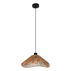 44072 Подвесной светильник LAVISTER, 1х60W (E27), H1100, ?390, сталь черный / бумага, натуральный в интерьере