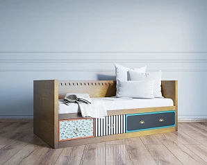 заказать Кровать-кушетка "Gouache" с ящиками арт M10509К