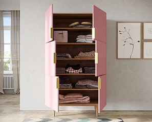 Большой комод с шестью дверками "Line" LN04/GR1/pink на заказ