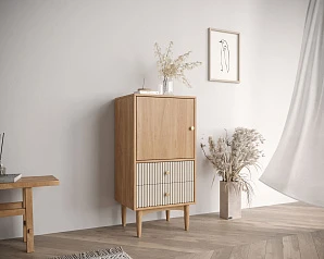 Высокая тумба Bubble Solid с двумя ящиками арт BBL11S, цвет - орех в интернет-магазине