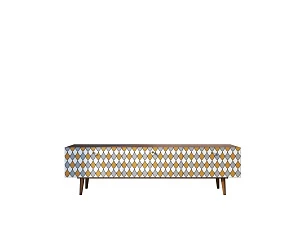 фото Комод "Berber" с ящиками низкий под TV принт 22 арт BB19/Print_22 в интерьере