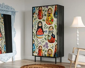 Шкаф двухдверный "Emerson" Матрешки арт EM091/Art04 в интерьере