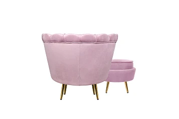 Кресло с пуфом ракушка Pearl Pink в интернет-магазине