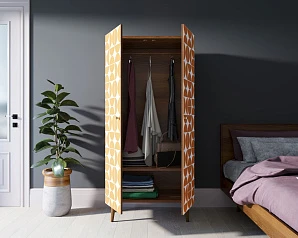 Шкаф малый двухстворчатый "Berber" принт 14 арт BB08/Print_14 в интерьере