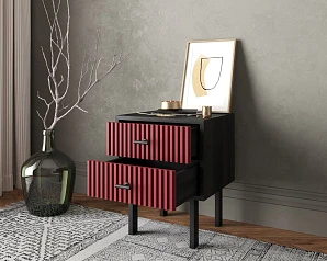 купить стильные Тумбочка с двумя ящиками "Emerson" арт EM16/red/L