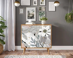 фото Комод "Berber" пять ящиков 50 принт арт BB36/Print_50 в интерьере