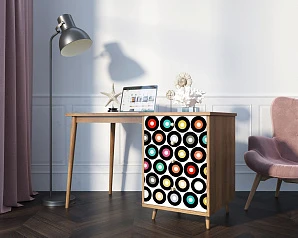 красивые Стол рабочий "Berber" принт 37 с одной тумбой арт BB31/Print_37 в интернет-магазине