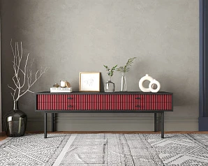 заказать стильные Консоль с двумя ящиками "Emerson" арт EM23/red/L