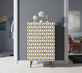 фото Комод высокий "Berber" принт 22 арт BB10/Print_22 в интерьере