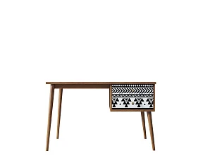 красивый Стол рабочий "Berber" принт 19 с одной тумбой арт BB20/Print_19 на заказ