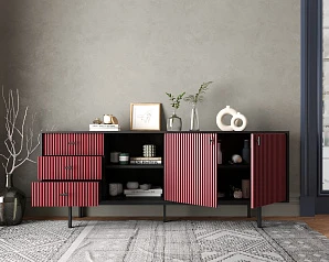 Комод с дверками и нишей "Emerson" арт EM15/red/L