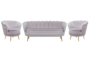 купить стильные Комплект кресел и дивана ракушка Pearl Triple Grey