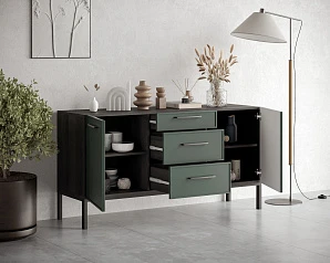 купить Комод две дверки и три ящика "Nicole" арт NEM08G в интернет-магазине