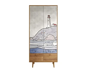 красивый Шкаф двухстворчатый "Berber" арт BB16/Print_51 в интернет-магазине