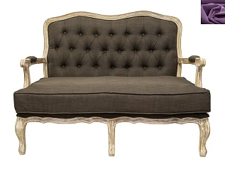 Прямой диван модерн Yareli Brown V2 фиолетовый в интерьере