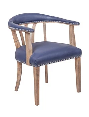 Мягкий стул с подлокотниками Tanner Blue Leather в интерьере