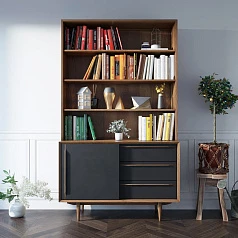 Стеллаж "Bruni" с дверками 1 арт BR-01Black на заказ в интернет-магазине