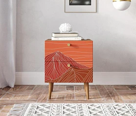 купить Тумбочка "Berber" с двумя ящиками 49 принт арт BB03/Print_49, разноцветная