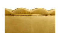 Низкое кресло ракушка Pearl Yellow на черных ножках