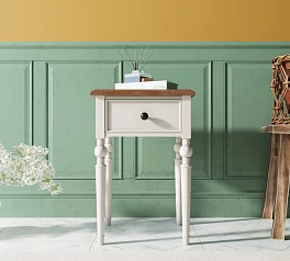 заказать Тумбочка в стиле Прованс "Odri" с одним ящиками арт od2102 Белый