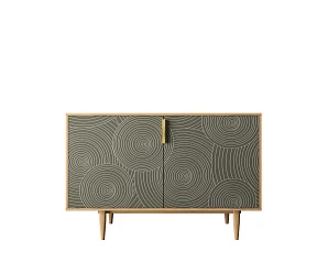 красивый Комод с двумя дверками "Line" R18/browngrey в интернет-магазине