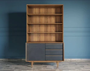 Стеллаж "Bruni" с дверками 1 арт BR-01Black на заказ в интернет-магазине