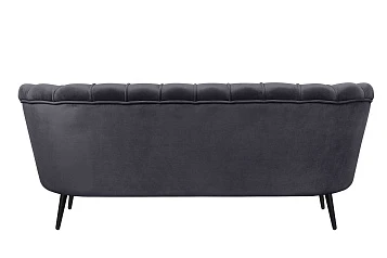 Диван ракушка для гостиниц Pearl Triple Black на черных ножках в интернет-магазине