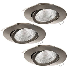 заказать стильные 95359 Комплект светодиодных встраиваемых светильников TEDO пошагово димм., 3х5W(GU10), ?80, алюминий, нике