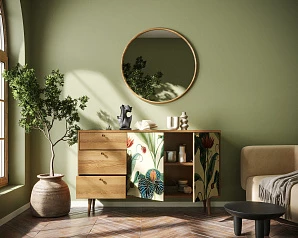 фото Комод "Berber" с двумя дверками и ящиками арт BB05/Print_55 в интерьере