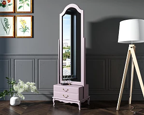 фото Зеркало напольное "Leontina Lavanda" 2 ящика арт ST9322LETG в интерьере