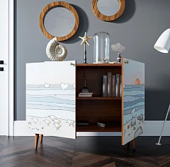 Комод "Berber" две дверки 10 принт арт BB04/Print_10 в интерьере