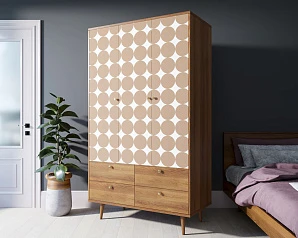 Шкаф трехстворчатый "Berber" принт 17 арт BB02/Print_17 на заказ