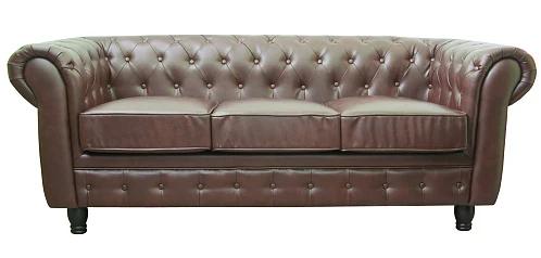 заказать Прямой трехместный диван Chesterfield Brown 3S цвет коричневый в интернет-магазине
