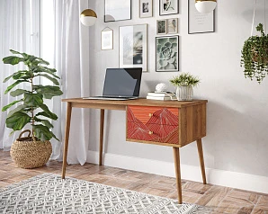 Стол рабочий "Berber" принт 49 с одной тумбой арт BB20/Print_49 в интернет-магазине