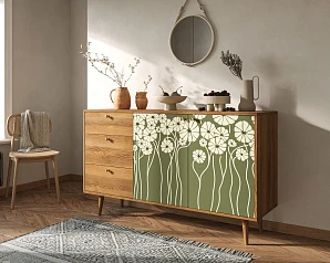 Комод "Berber" с двумя дверками и ящиками  арт BB05/Print_53 в интерьере