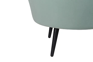 Диван ракушка для гостиниц Pearl Triple Green на черных ножках