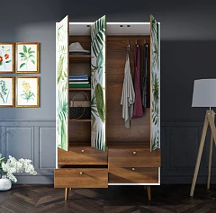 красивый Шкаф трехстворчатый "Berber" принт 4 арт BB02/Print_04 на заказ