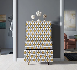 фото Комод высокий "Berber" принт 22 арт BB10/Print_22 в интерьере