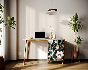 заказать стильные Стол рабочий "Berber" с одной тумбой арт BB31/Print_54