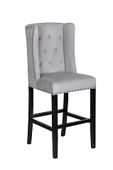 Дизайнерский барный стул Skipton Grey Velvet